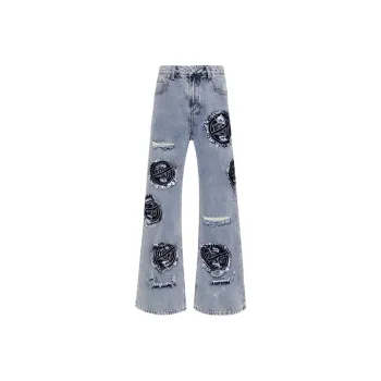 WELTER EXPERIMENT Jeans Unisex Blue[High Quality]