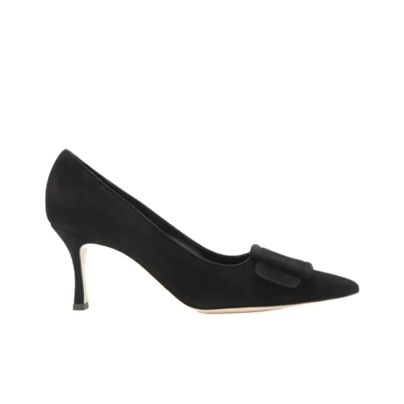 MANOLO BLAHNIK Maysalepump Slim Heel High Heels 7cm Women's Black-1
