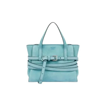MOSCHINO Calfskin Shoulder Bag, Crossbody Bag, Handbag Women's Blue Green