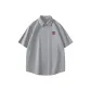 [Stain-Resistant Shirt]Light Gray (Skiier Chest Logo)