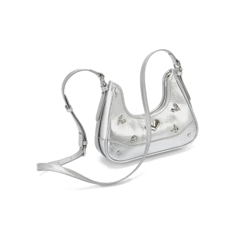BOBDOG PU Crossbody Bag, Shoulder Bag Trumpets Women's Silver-3