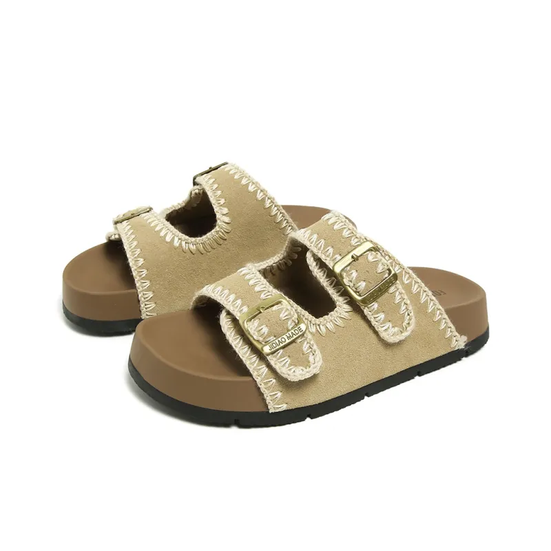 FOREVER 21 Quiet Slip Resistant Odor Resistant Abrasion Resistant Slide Slippers Women's Beige-2