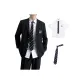 Black Three-Piece Set[Coat+Shirt+Tie]