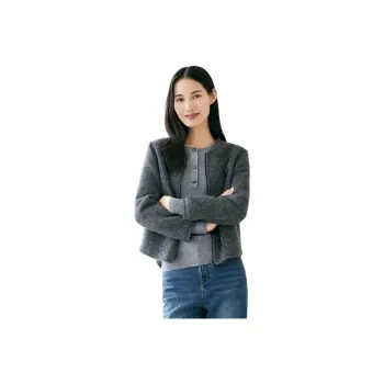 INSUN Cropped Coats Women's Gray