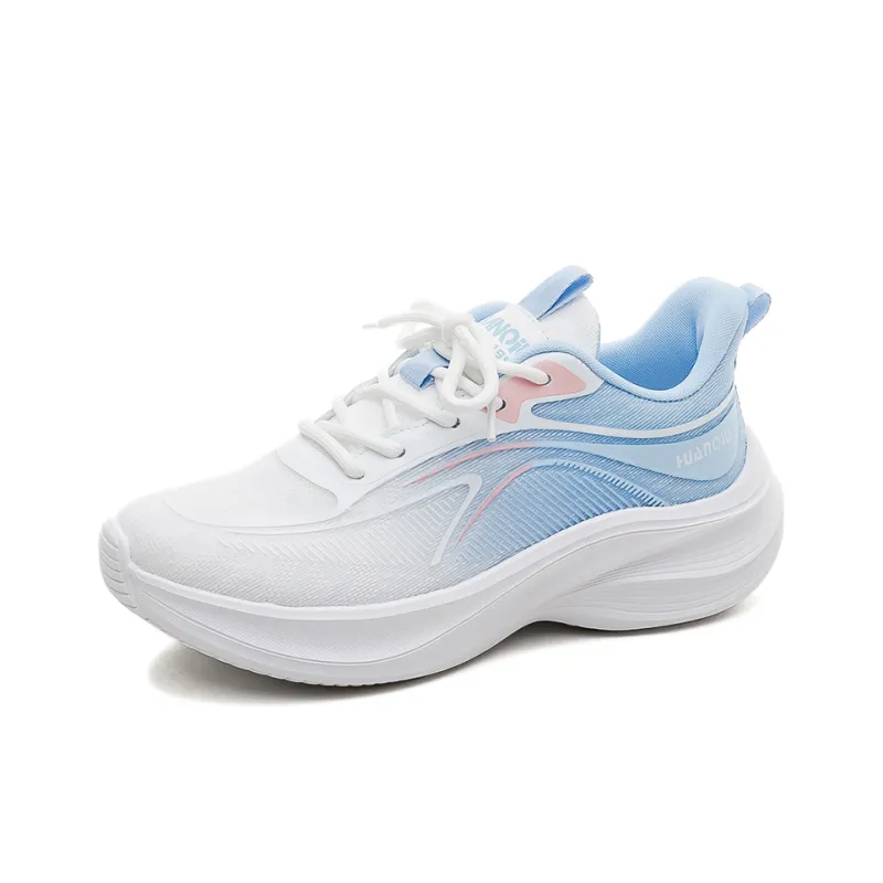 HUANQIU Cushioning, Breathable, Supportive Low Top Casual Running Shoes Women's White Blue-1