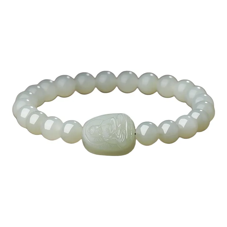 BYTHERE Hetian Jade Bracelets Pale Greenish White Jade Women's-14