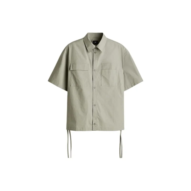 H&M Shirts Men Khaki Green-0