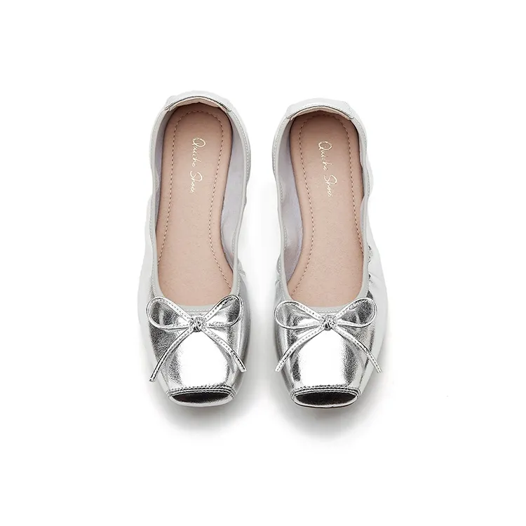 QUICHESHOES Casual Single Shoes Women's Silver-1