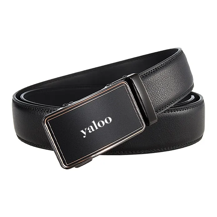 Yalu Cow Split Leather Belts Men's Width 3.5CM-2