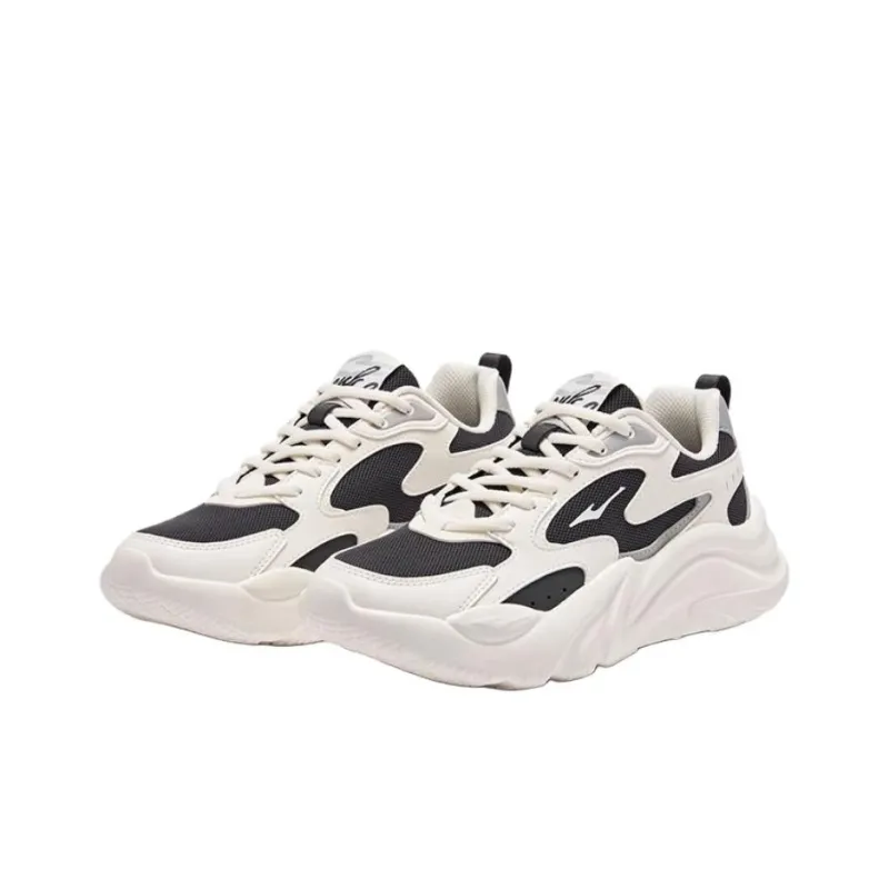 Erke Abrasion Resistant Impact Resistant Low Top Chunky Sneakers Women's White Gray-2