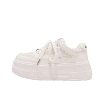 Medd Anti Slip Wear Resistant Low Top Classic Skateboard Shoes Women's Ecru Adjustable