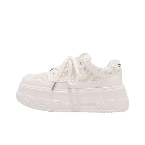 Medd Anti Slip Wear Resistant Low Top Classic Skateboard Shoes Women's Ecru Adjustable