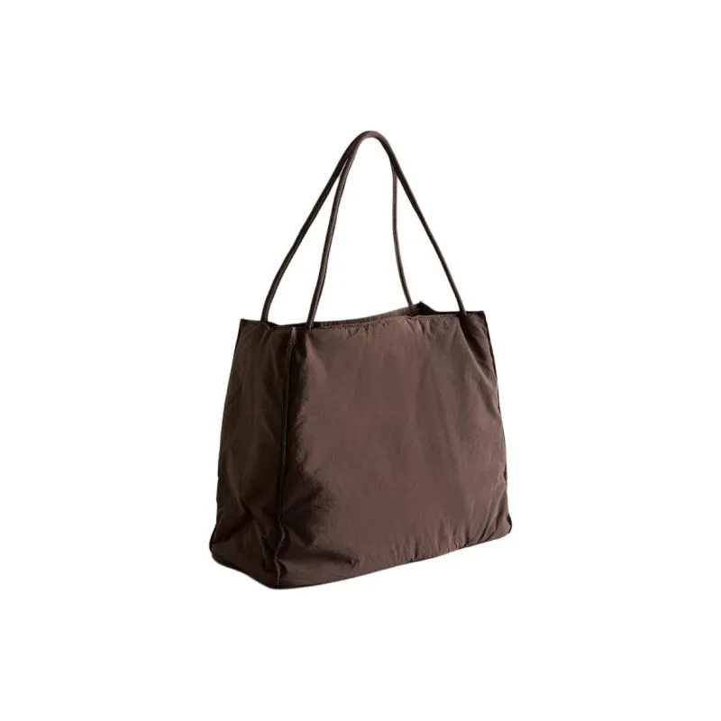 ZARA Polyamide Tote Bag, Shopping Bag, Shoulder Bag Women's Brown-1