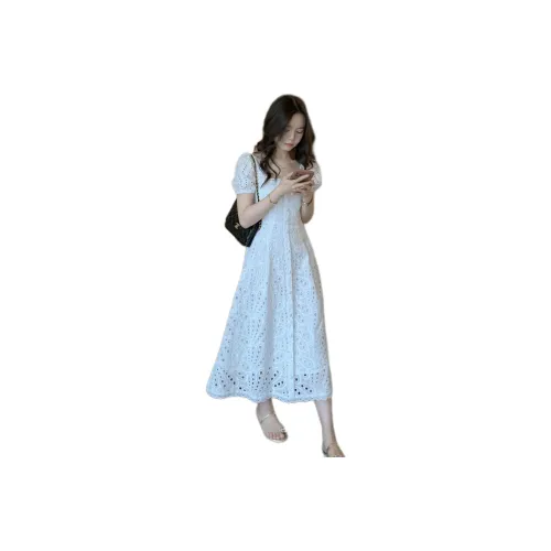 Flowers In Water Short Sleeved Dress Women's