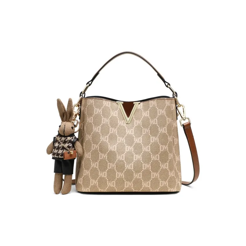 CNNCOO Synthetic Leather Bucket Bag, Shoulder Bag, Crossbody Bag, Handbag Regular Women's Khaki-2
