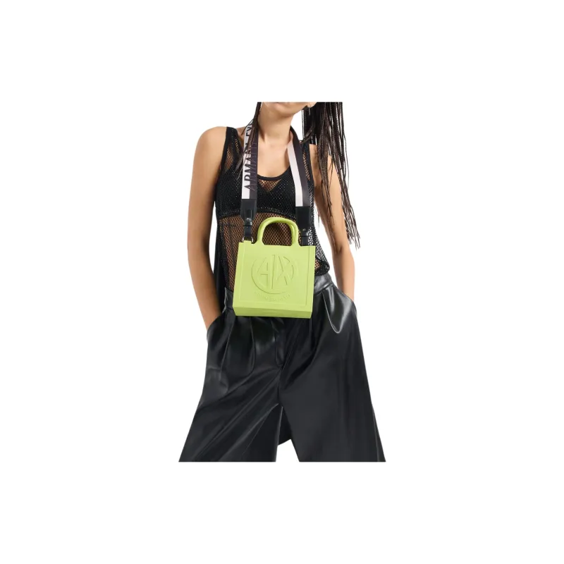 ARMANI EXCHANGEAE PVC Tote Bag, Shopping Bag, Shoulder Bag, Handbag Regular Women's Light Green-2