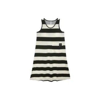 Beiyan Nightgown Women's Black White Stripes