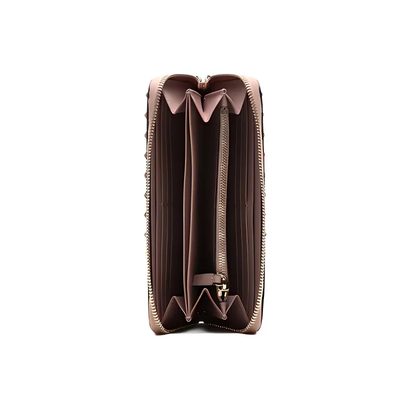 Valentino Leather Wallet Bag, Wallet Women's Gray Pink-4
