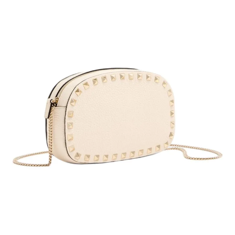 Valentino ROCKSTUD Grain Calfskin Shoulder Bag Mini Women's Light Ivory-1