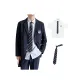 Navy Blue Three-Piece Set[Coat+Shirt+Tie]