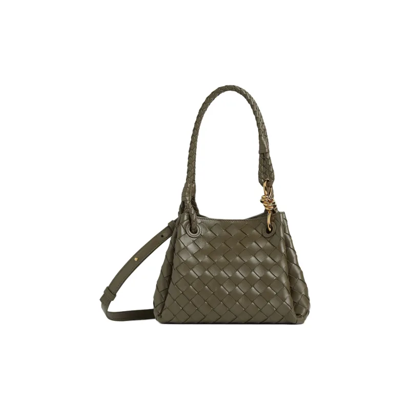 Bottega Veneta Parachute Sheepskin Portable Crossbody Bag, Shoulder Bag Trumpets Women's Cypress Green-0