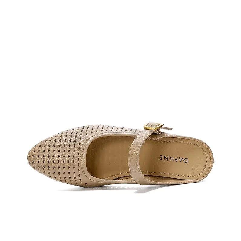 DAPHNE Rubber Sole Quiet Closed Toe Slippers Women's-5