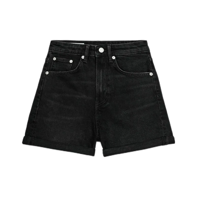 ZARA Trf Denim Shorts Women's Black-0