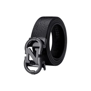 GOLF Top Grain Cow Leather Belts Men's Gunmetal, Gold 3.5cm