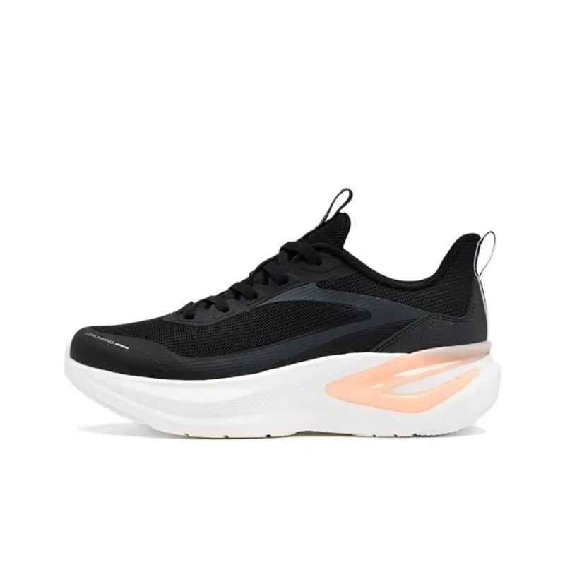 QIAODAN Lightweight Shock Absorbers Low Top Casual Training Sprint Running Shoes Women's Black Gray-0