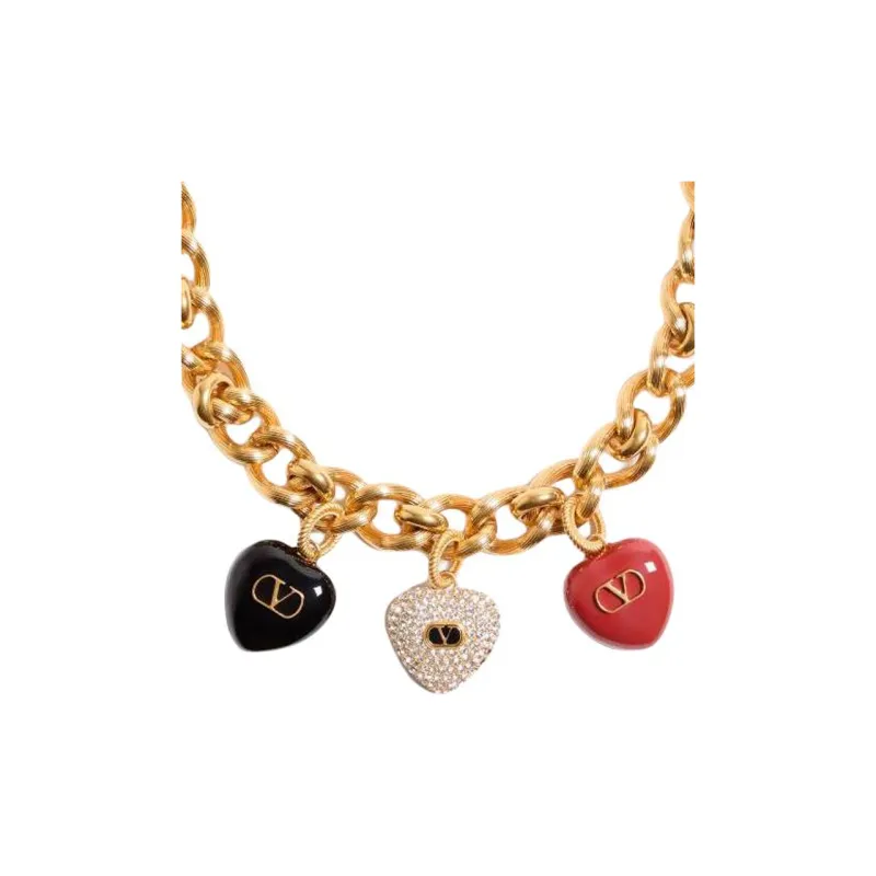 Valentino Metal Necklaces Unisex Gold-1