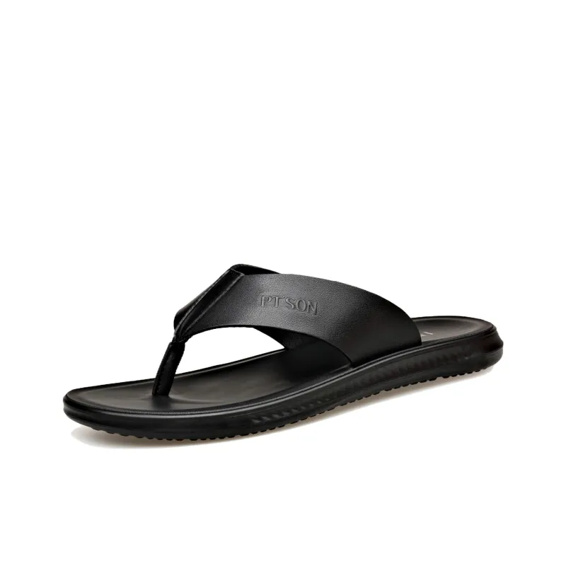 PT'SON Slip Resistant Flip Flops Men's Black-1