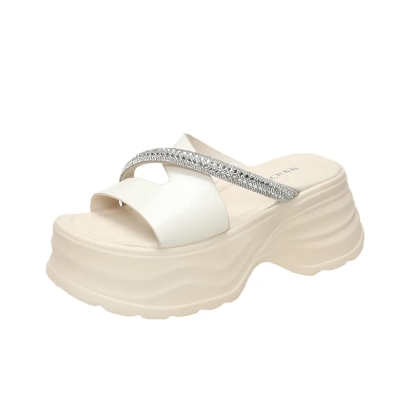 Alxnan Rhinestone Slip Resistant Slide Slippers Women's-0