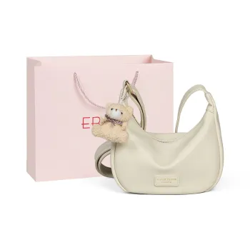 EBLAN Synthetic Leather Shoulder Bag, Crossbody Bag Regular Women's Ecru/Black/Coffee