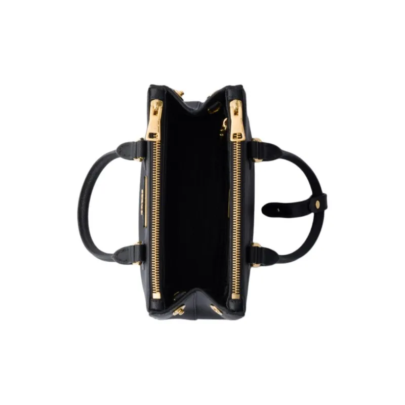 PRADA Saffiano Calfskin One Shoulder Handbag Mini Women's Black-3