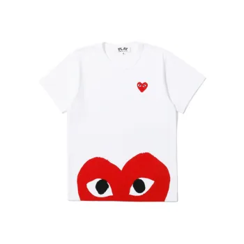 Comme Des Garçons Play T Shirt Big Half Red Heart 'White'