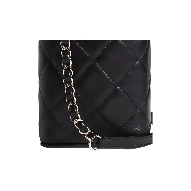 CHANEL Lambskin Cell Phone Pouch, Shoulder Bag, Crossbody Bag Mini Women's Black-4
