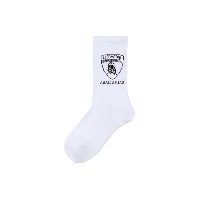 Balenciaga Knee High Socks Regular Fit Men's 1 Pack White-0