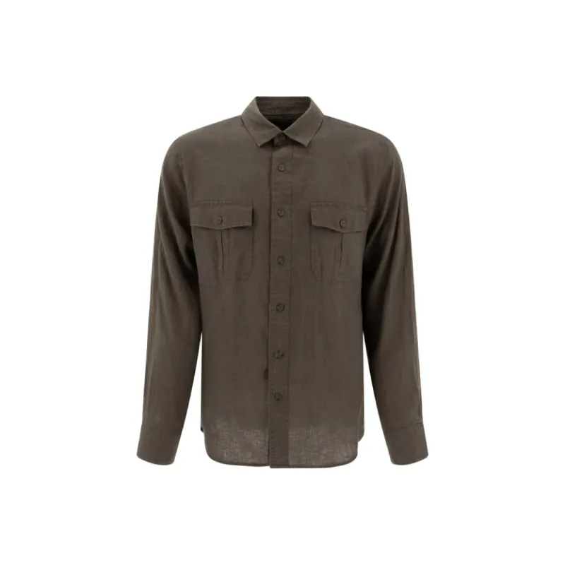 VINCE Shirt Men's Charcoal Green-0