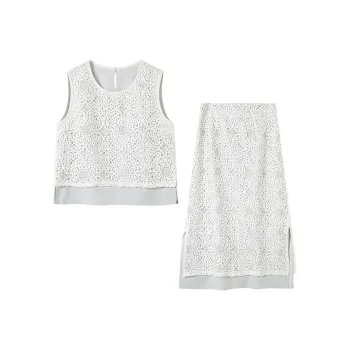 THE SEA LIFE Two Piece Skirt Sets Women's Mist Blue