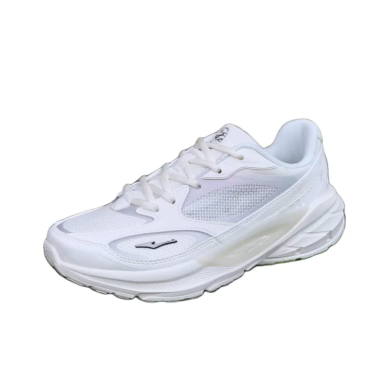Erke Cushioning, Wear Resistant Low Top Running Shoes Women's White Silver-1
