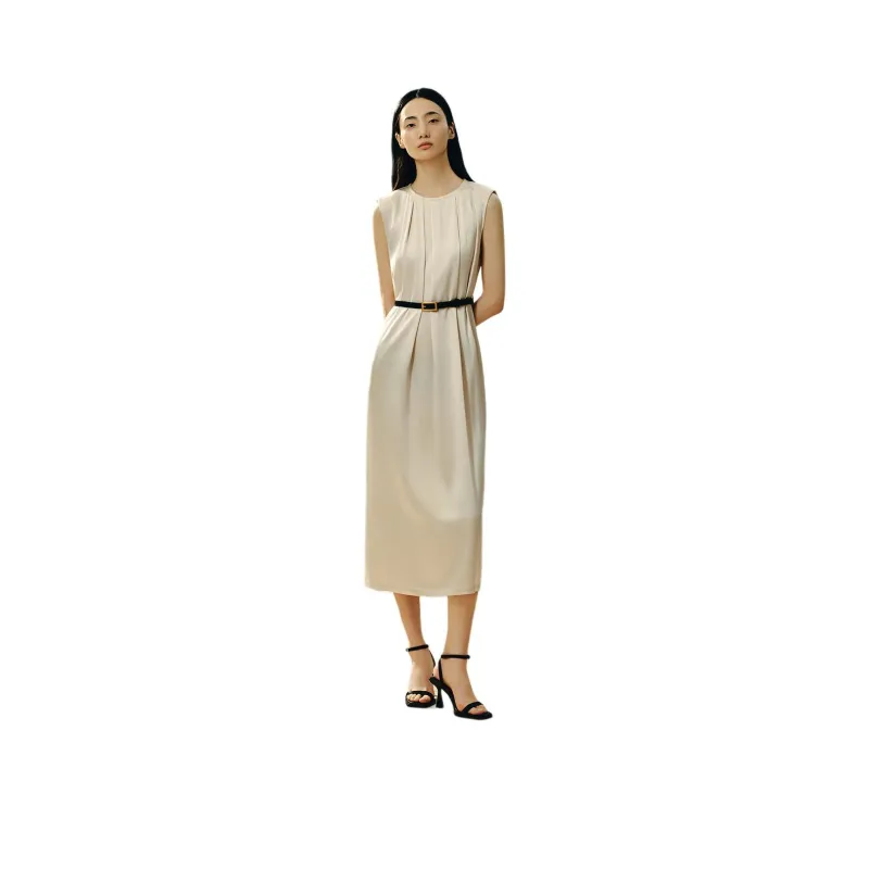 INSUN Sleeveless Dresses Women's Light Apricot-1