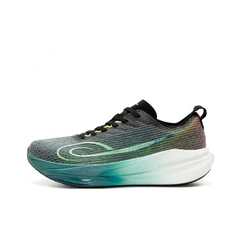 QIAODAN Cushioning And Breathable Low Top Physical Fitness Test, Physical Exam, Racing Running Shoes Men's Black Green