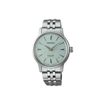 SEIKO Presage Navigation Automatic Mechanical Movement Stainless Steel Watchband Watch 40.4mm Men's Watches Green Dial