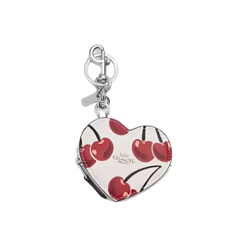 COACH Smooth Leather Bag Charm Bag Merch Mini Women's White & Red
