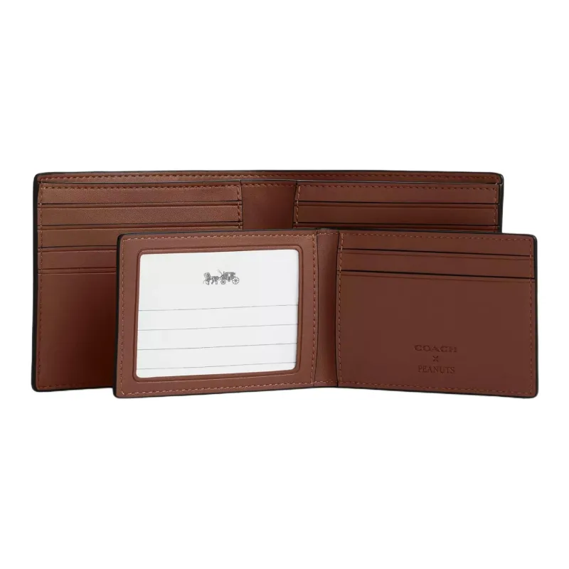 COACH PEANUTS Snoopy, Collaboration Coated Canvas Wallet Mini Men's Brown-2