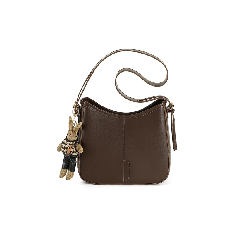 PT'SON Synthetic Leather Crossbody Bag, Shoulder Bag Regular Women's Coffee-4