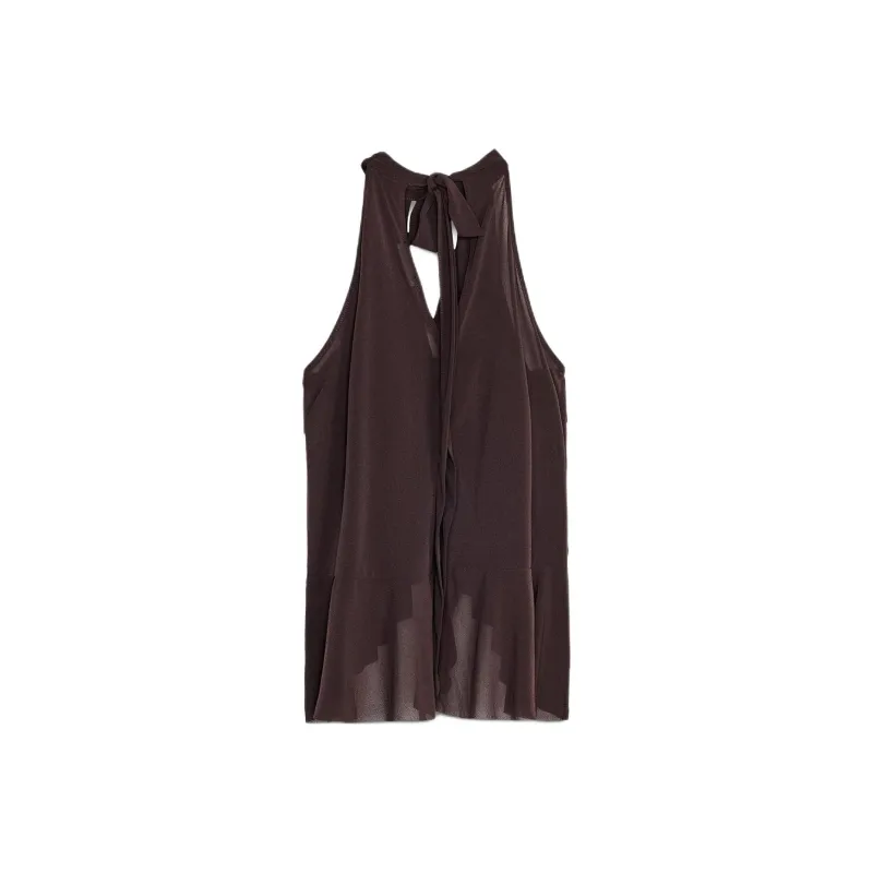 ZARA Tank Tops Women's Dark Brown-1
