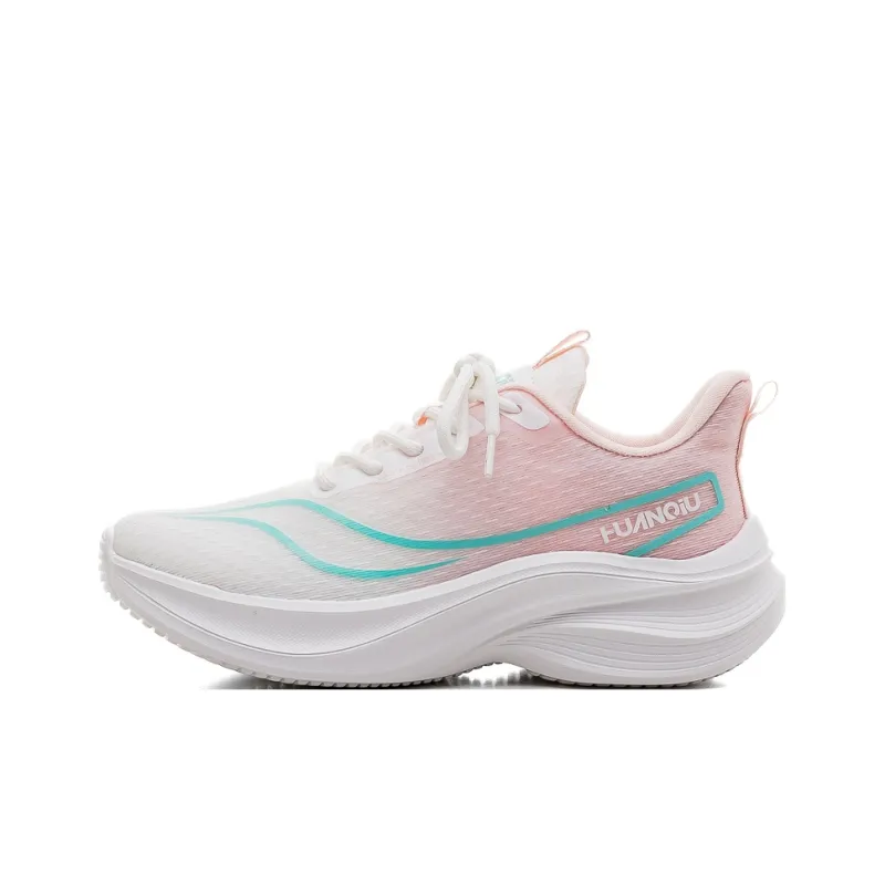 HUANQIU Shock Absorbers Slip Resistant Breathable Low Top Casual Running Shoes Women's White Pink-0