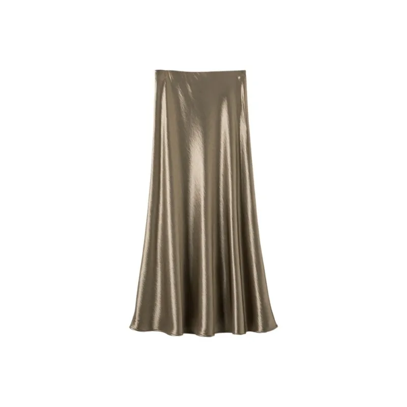 Late White Casual Long Skirt Women's-0