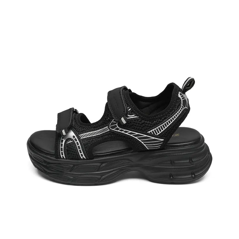 ZHR Beach Sandals Women's Beige, Silver, Black-6